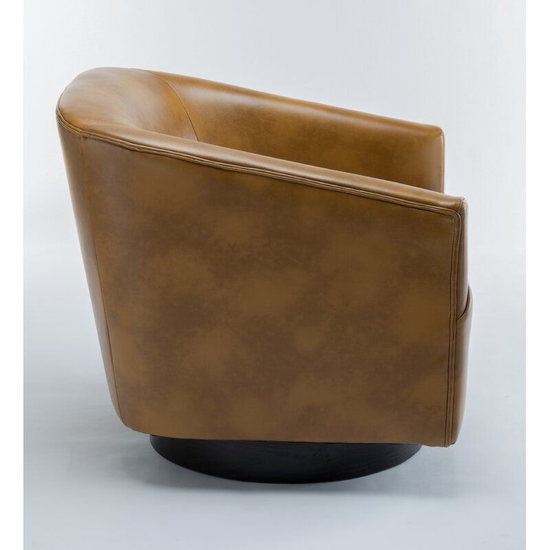 Hall Vegan Leather Swivel Barrel Chair thumbnail 4