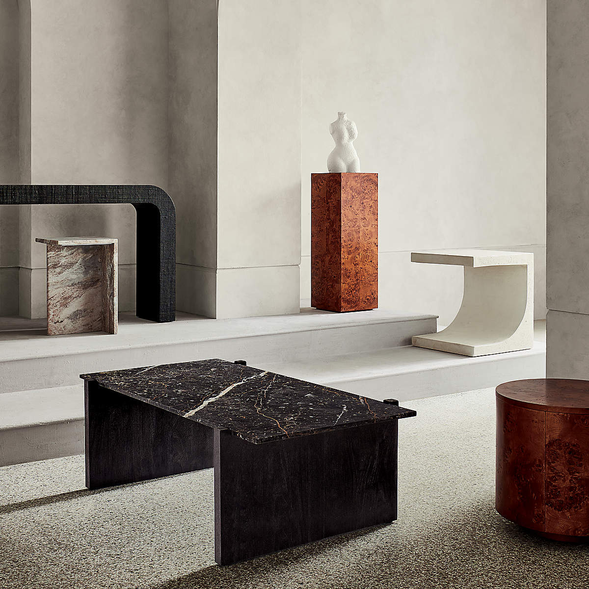 Russell Black Marble Coffee Table thumbnail 2
