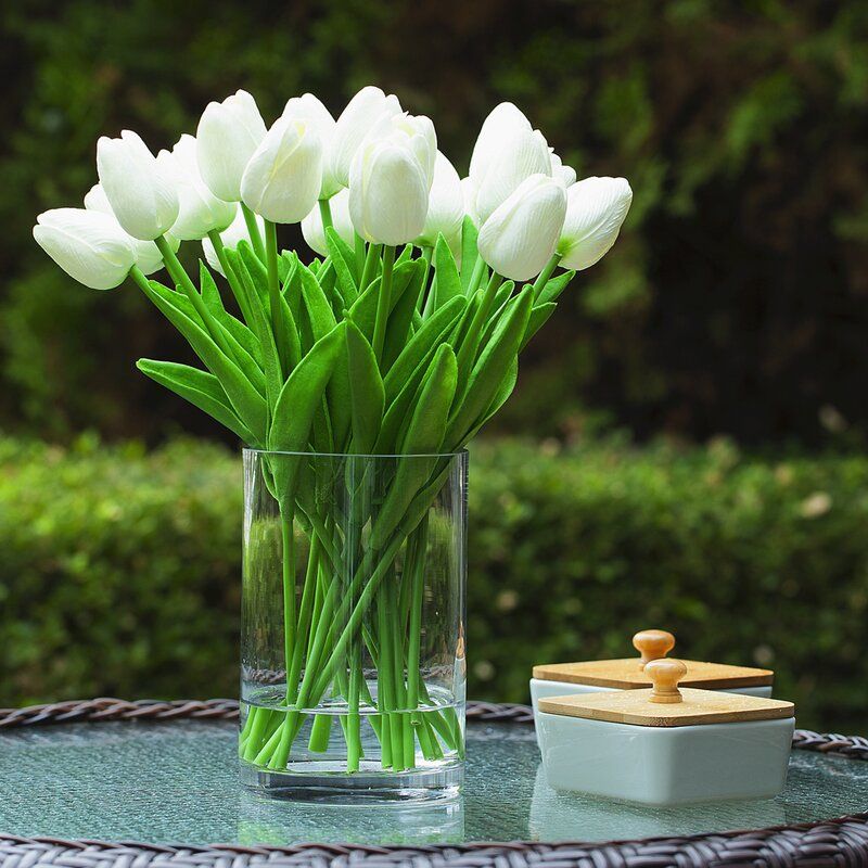 Silk Tulip Arrangement in Vase thumbnail 2