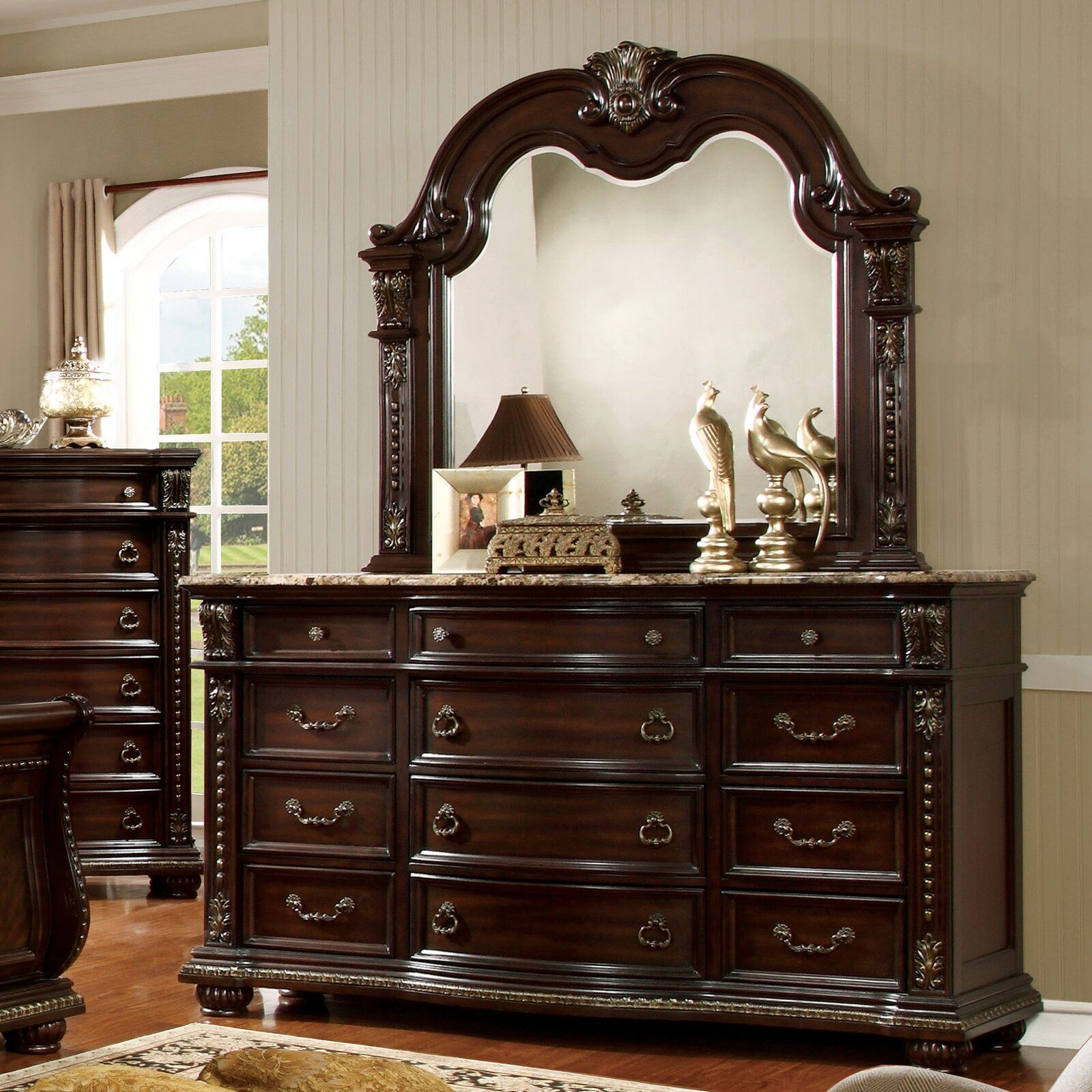 Evangeline 12 Drawer Chest with Mirror thumbnail 2