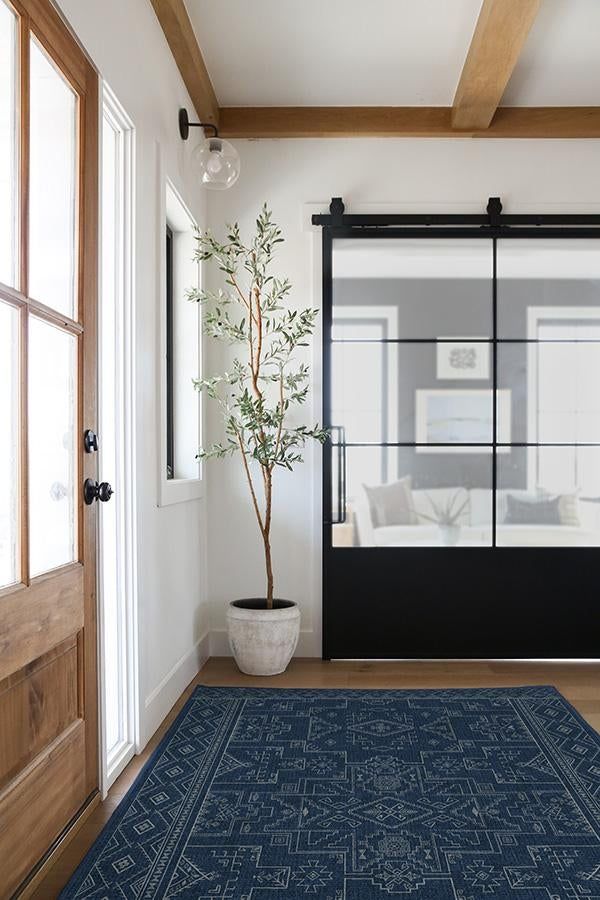 Leelu Navy Blue Rug-6'x9' thumbnail 2