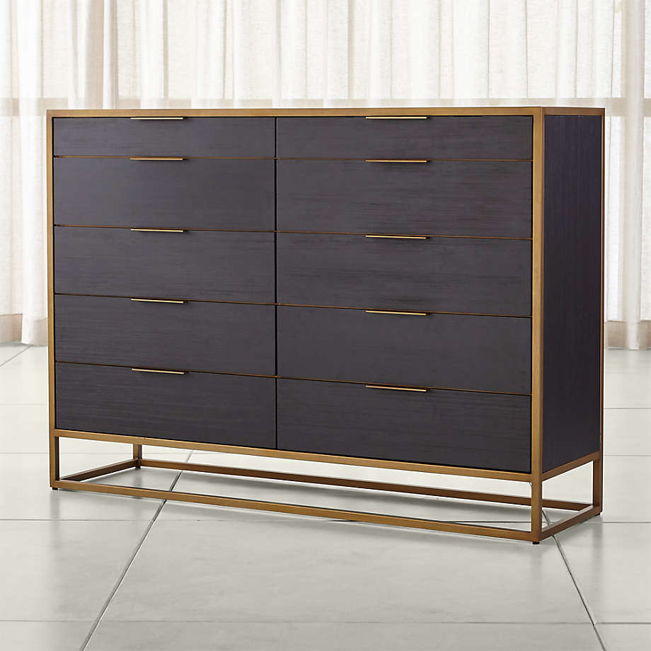 Oxford Black 10-Drawer Tall Dresser thumbnail 5