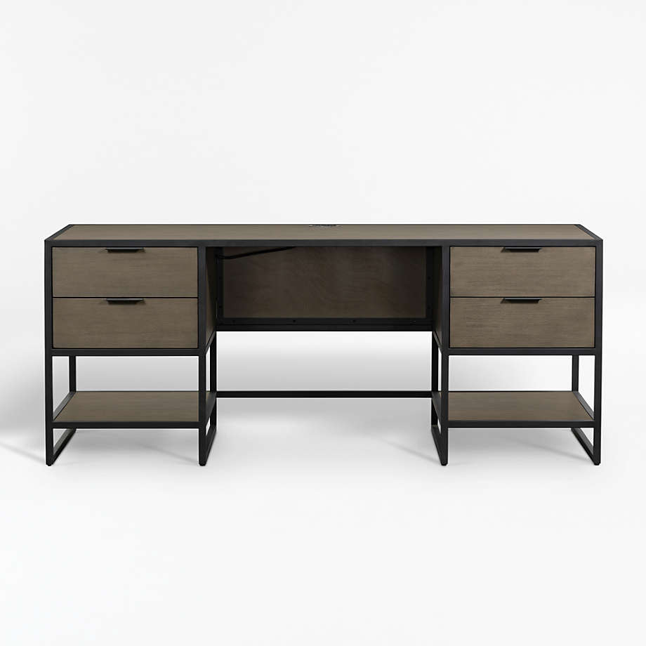 Oxford Shale Executive Desk with Outlet thumbnail 2
