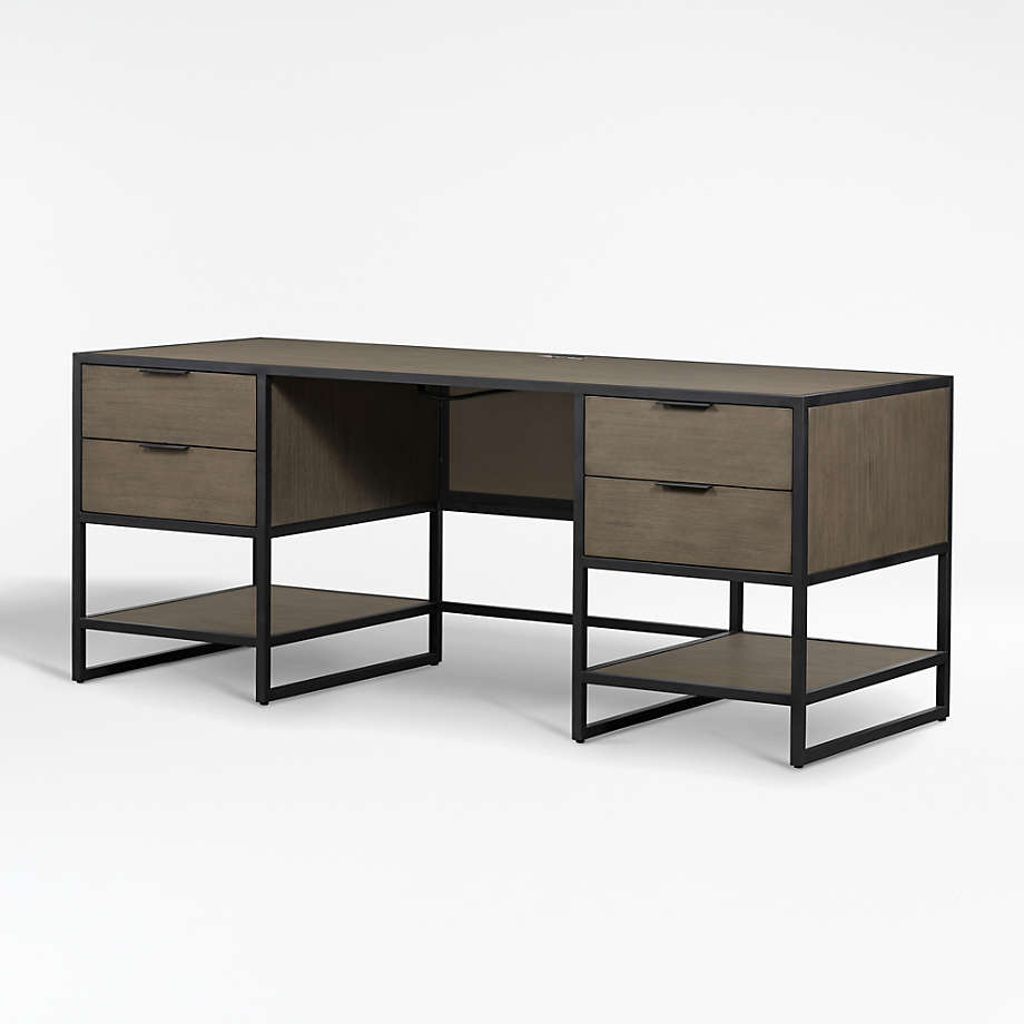 Oxford Shale Executive Desk with Outlet thumbnail 4