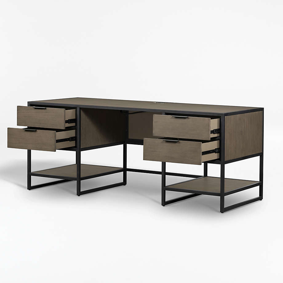 Oxford Shale Executive Desk with Outlet thumbnail 5