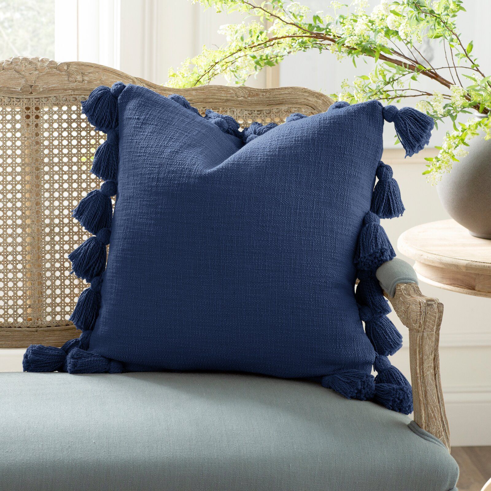 Interlude Luxurious Square Cotton Pillow Cover With Insert 18"x18" thumbnail 4
