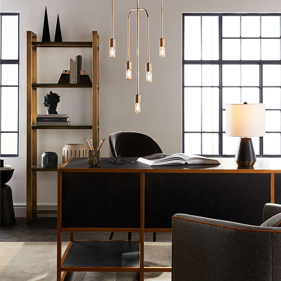 Oxford Black Executive Desk with Power Outlet thumbnail 2