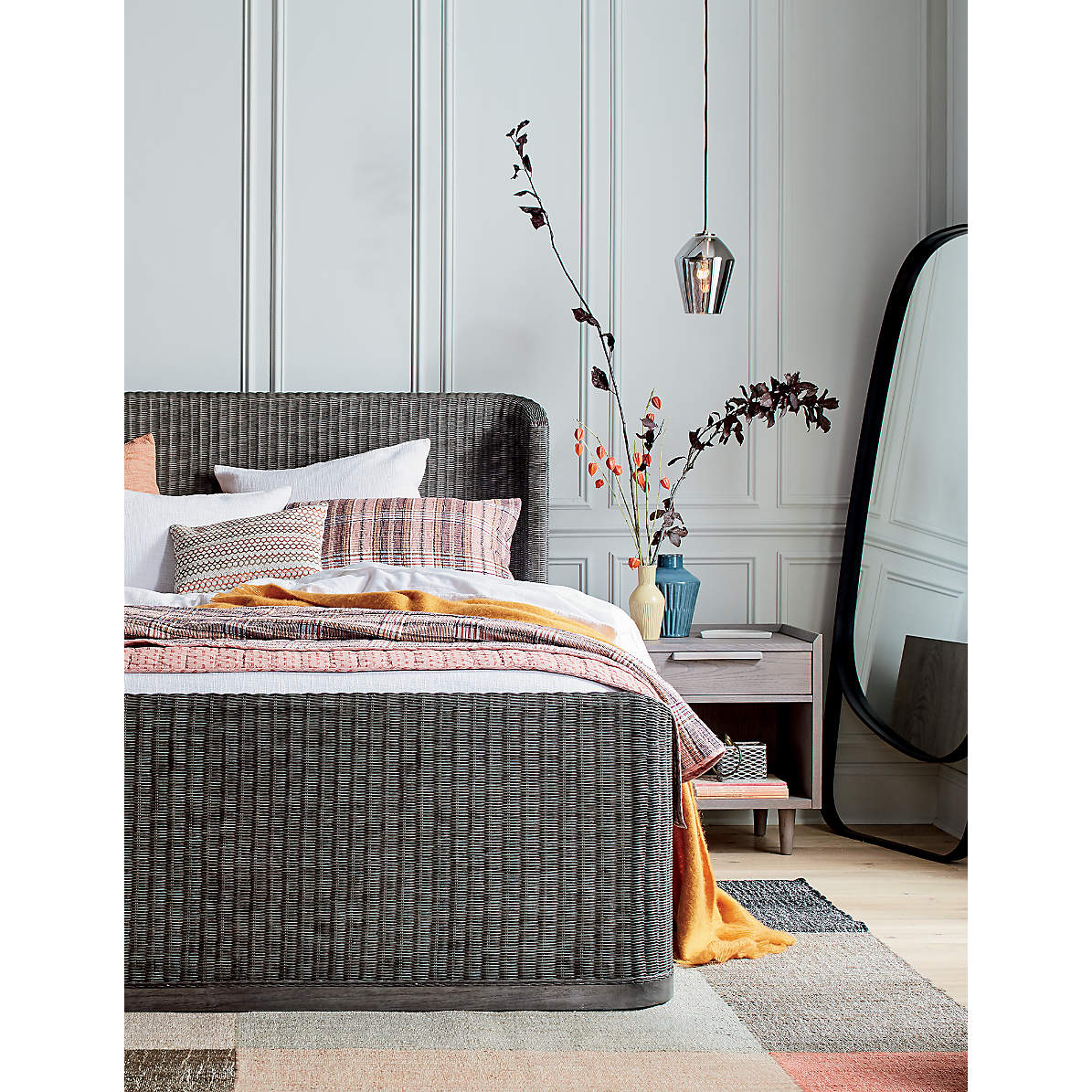 Tate Stone 2-Drawer Mid-Century Charging Nightstand thumbnail 2