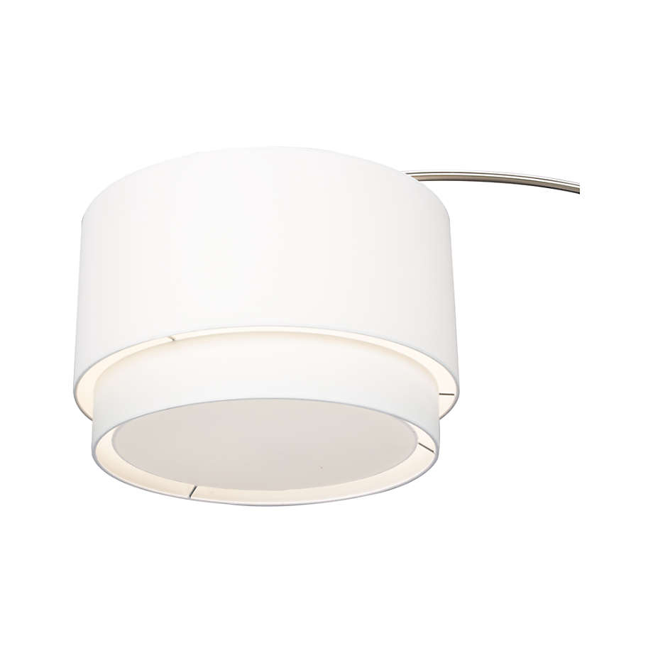 Meryl Arc Nickel Floor Lamp with White Shade thumbnail 4