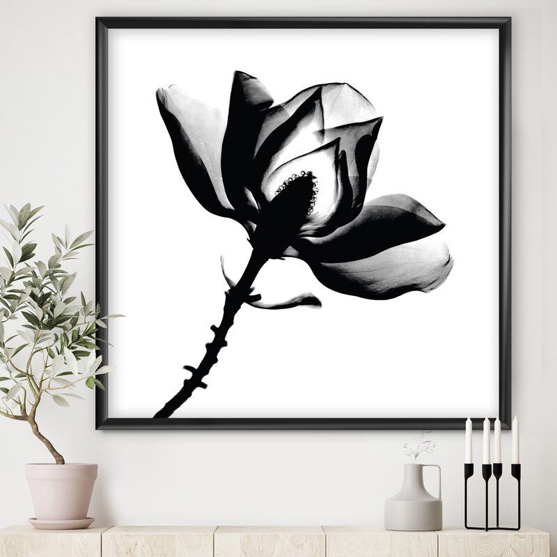 Magnolia X-Ray Picture Print on Canvas With Frame-30"x30" thumbnail 2