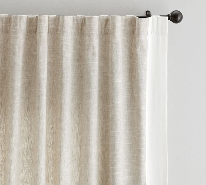 Emery Border Linen Curtain-96" thumbnail 2