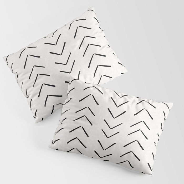 Mud Cloth Big Arrows in Cream Pillow Sham WithInsert-26"x20" thumbnail 2