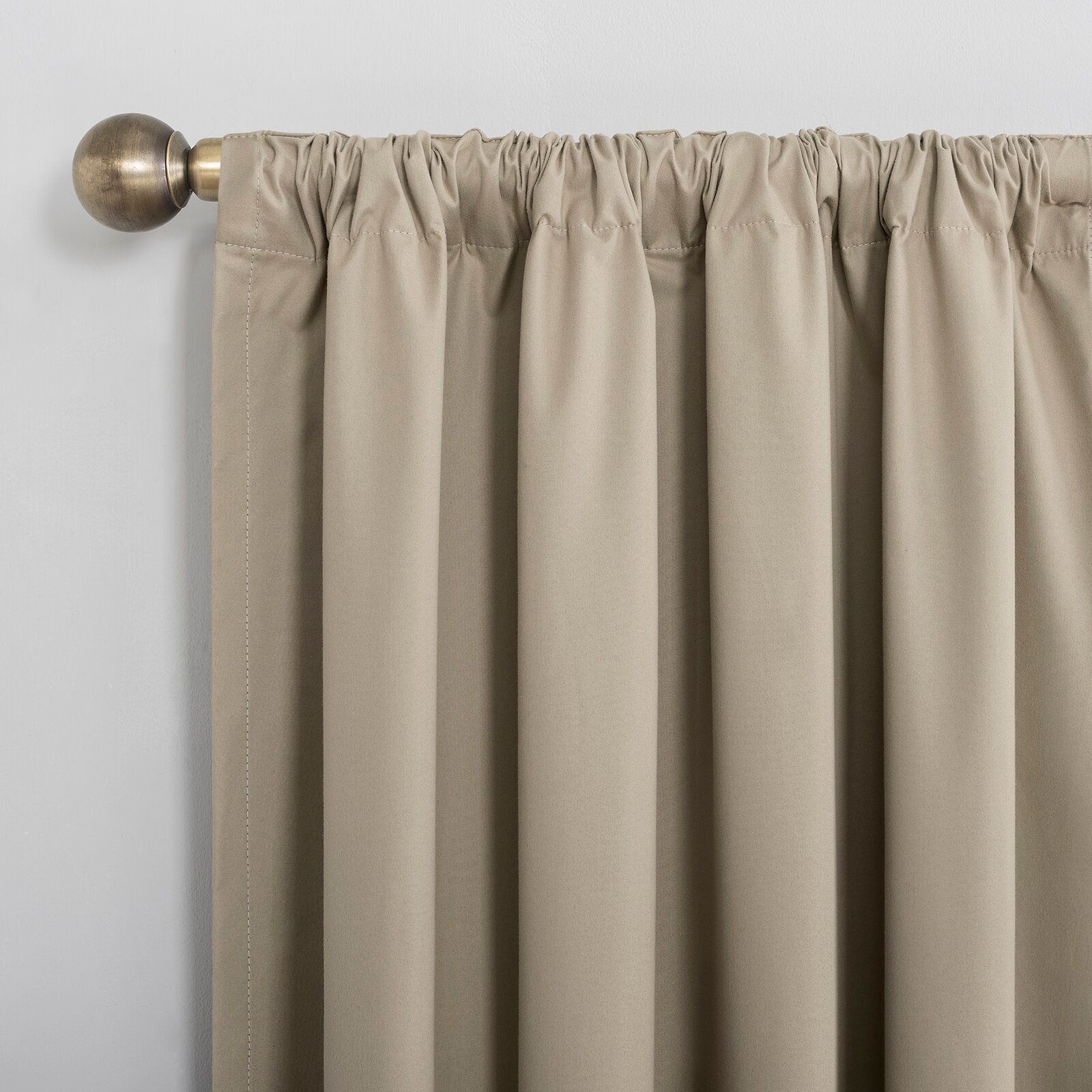 Solid Max Blackout Thermal Rod Pocket Single Curtain Panel Linen 96" thumbnail 3
