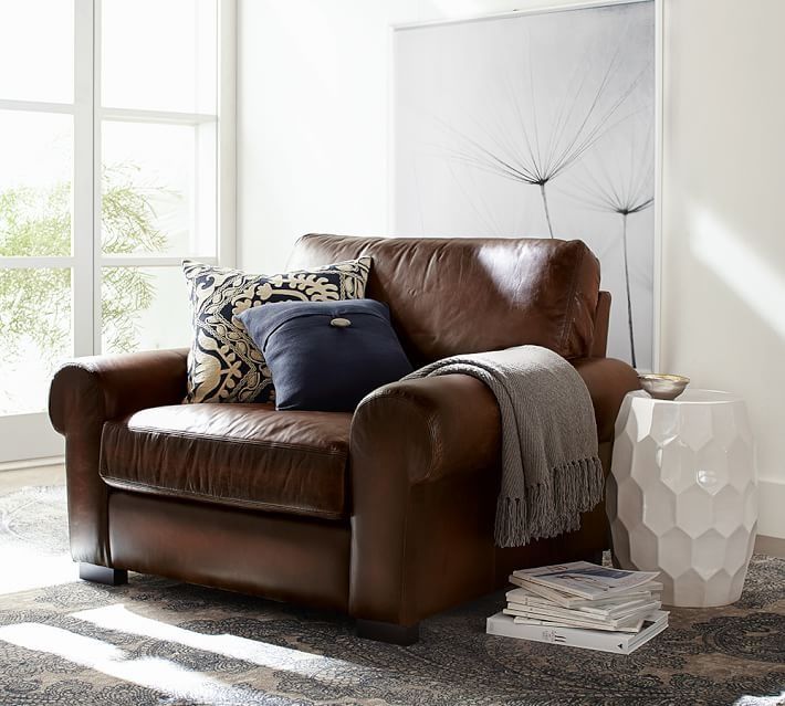 Turner Roll Arm Leather Chair thumbnail 2