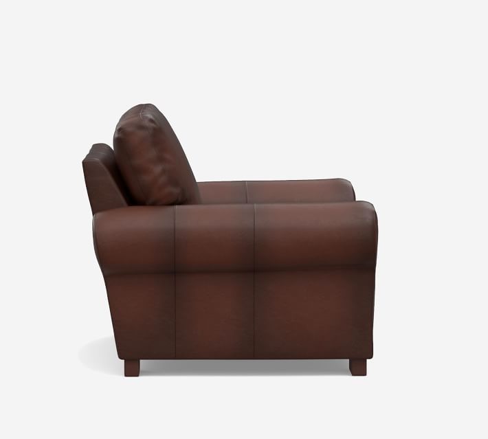 Turner Roll Arm Leather Chair thumbnail 4