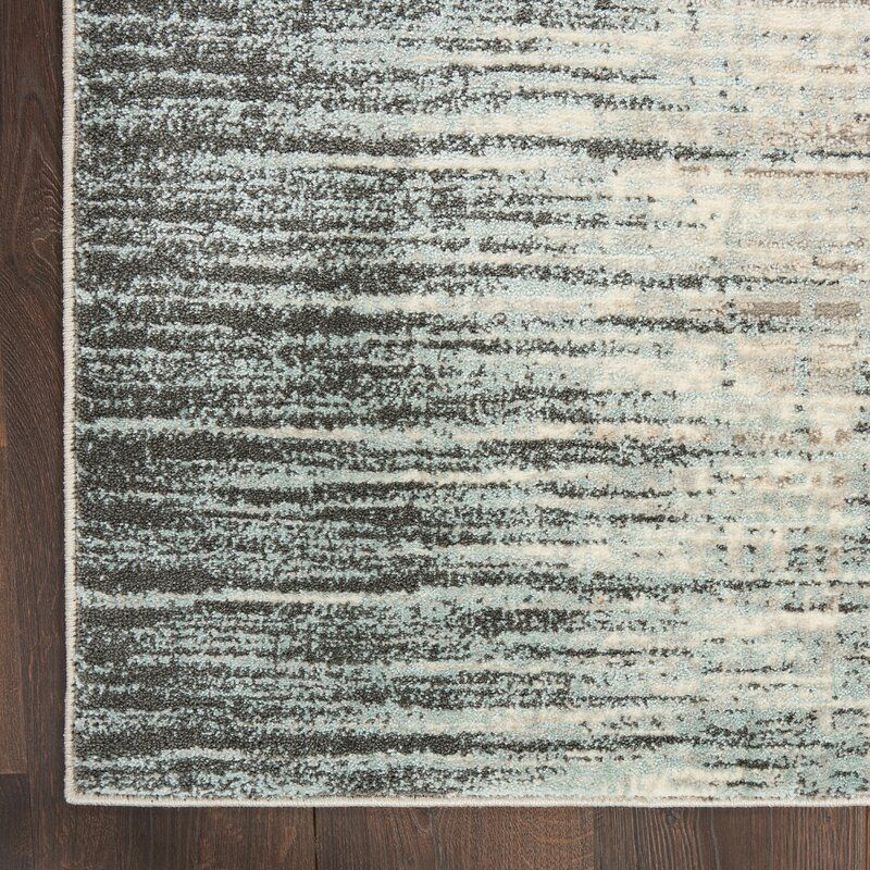 Imler Abstract Teal Gray Beige Area Rug- 7'10"x9'10" thumbnail 4