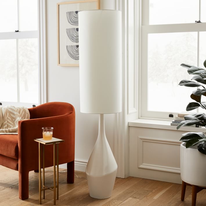 Asymmetry Ceramic Floor Lamp - White thumbnail 2