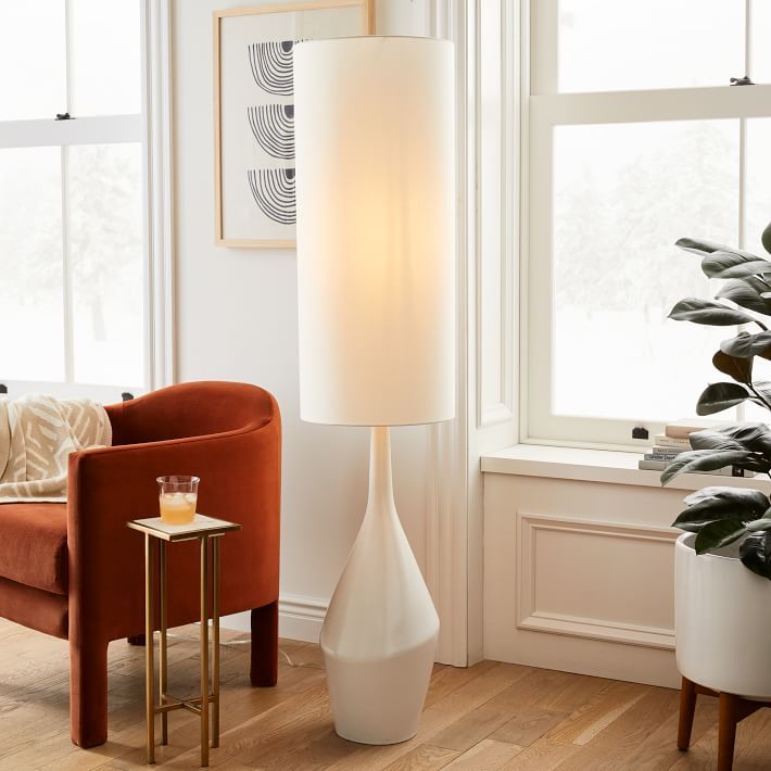 Asymmetry Ceramic Floor Lamp - White thumbnail 4