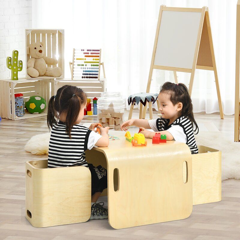 Cumbie Kids Rectangular Play Activity Table and Chair Set thumbnail 12
