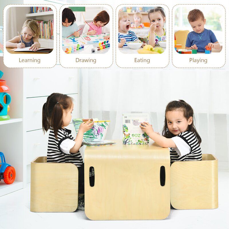 Cumbie Kids Rectangular Play Activity Table and Chair Set thumbnail 6