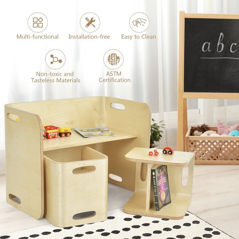 Cumbie Kids Rectangular Play Activity Table and Chair Set thumbnail 7
