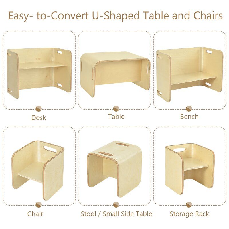 Cumbie Kids Rectangular Play Activity Table and Chair Set thumbnail 9