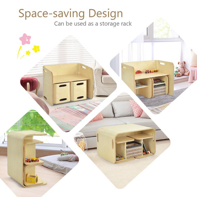 Cumbie Kids Rectangular Play Activity Table and Chair Set thumbnail 10