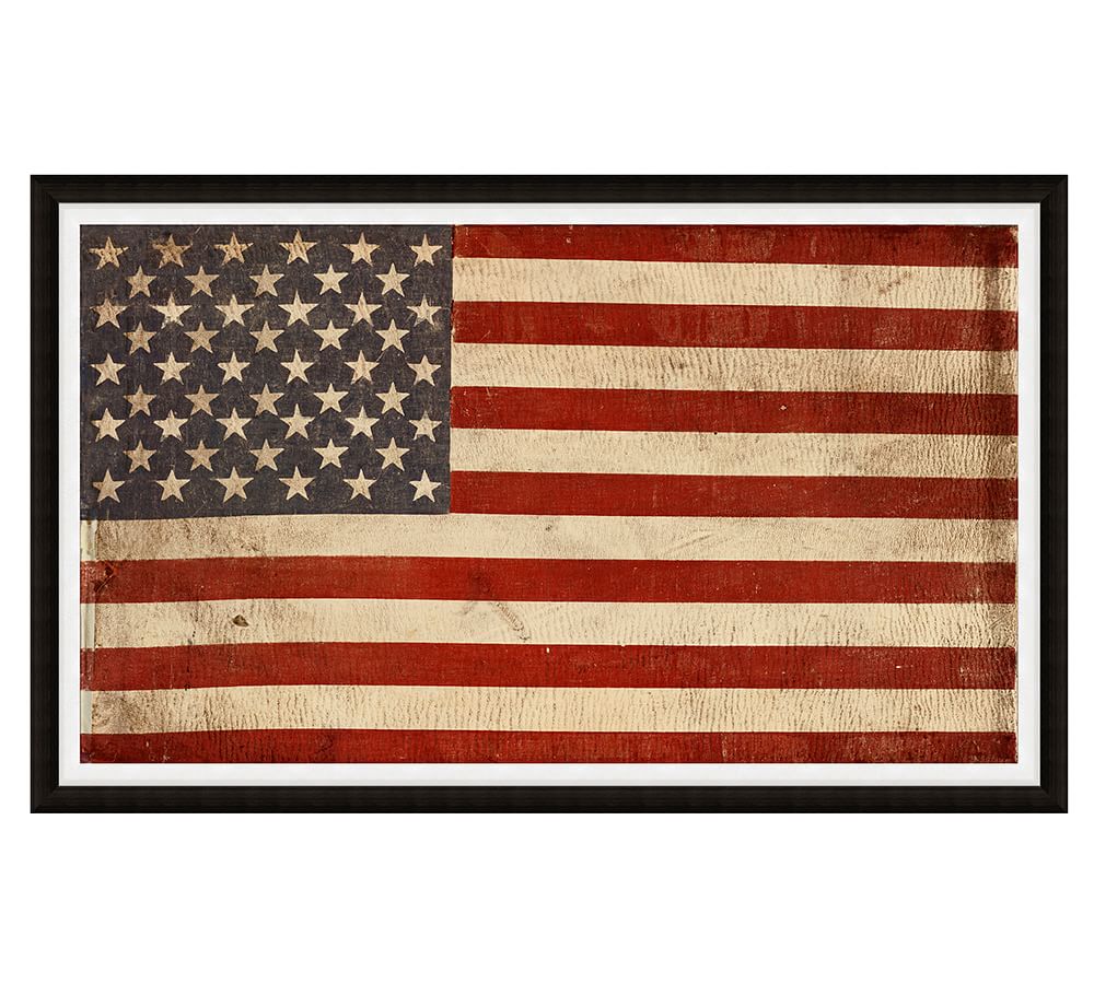 American Flag Print With Frame 74"x45" thumbnail 2