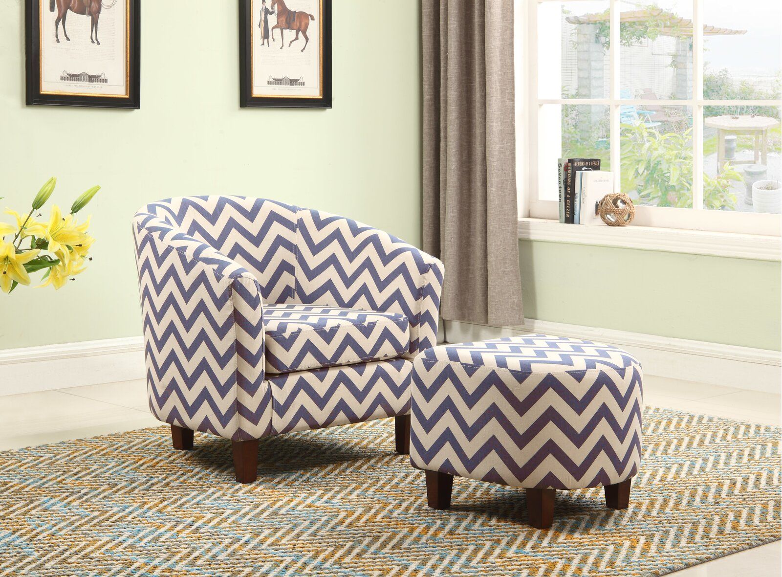 Mcfadden 24.75'' Wide Barrel Chair and Ottoman thumbnail 2
