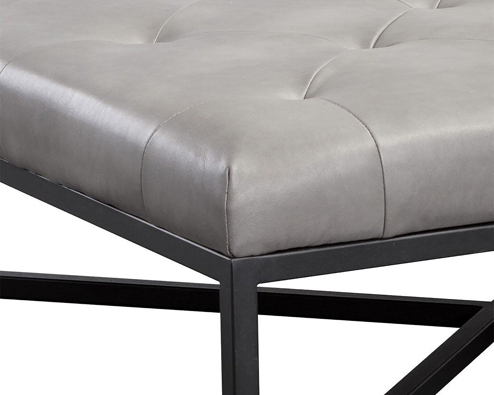 Bothwell Faux Leather Tufted Square Standard Ottoman thumbnail 3
