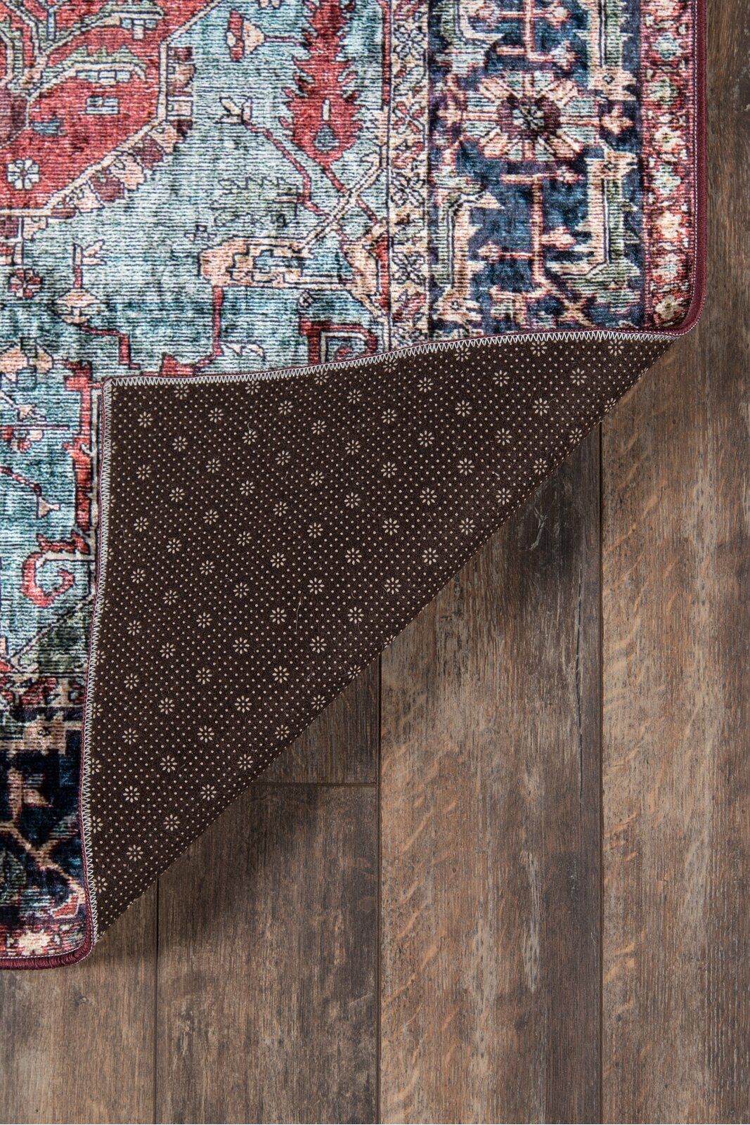 Emelia Oriental Print Red Area Rug 5'x8' thumbnail 4