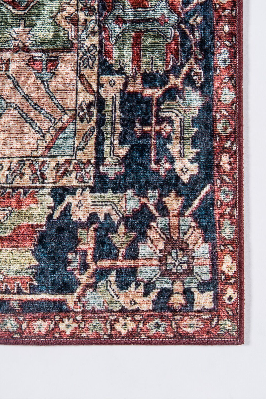Emelia Oriental Print Red Area Rug 5'x8' thumbnail 5