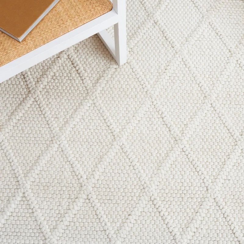 Anyae Geometric Handmade Flatweave Ivory Area Rug-5'x8' thumbnail 4