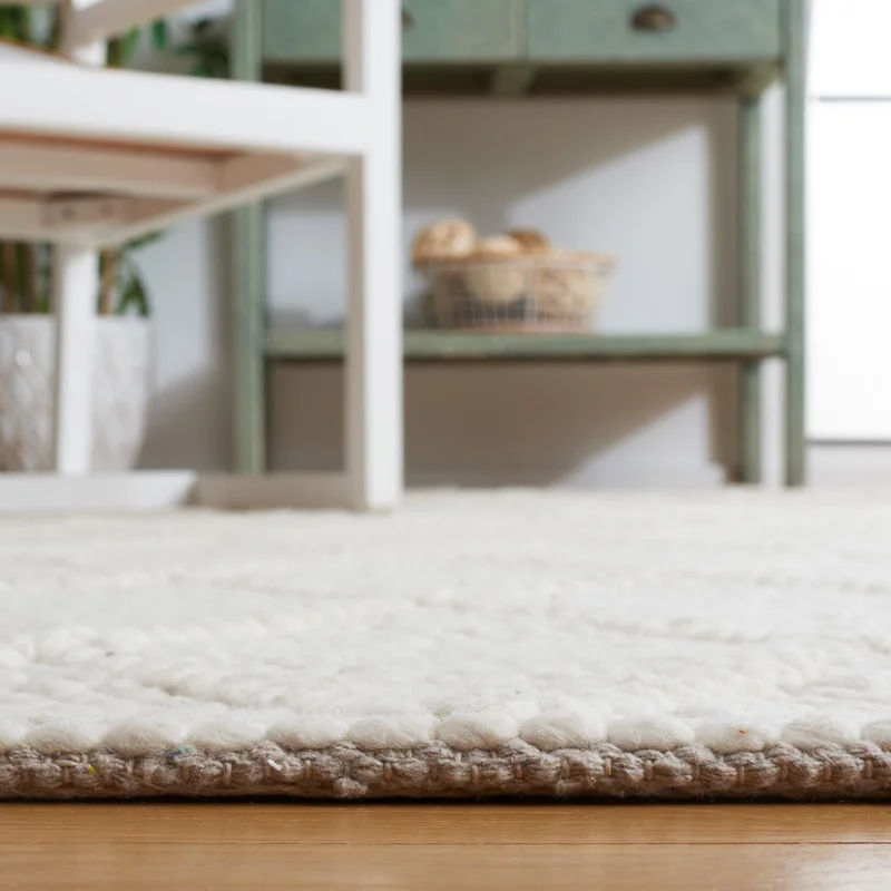 Anyae Geometric Handmade Flatweave Ivory Area Rug-5'x8' thumbnail 7