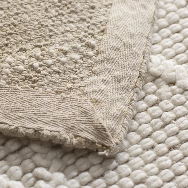 Anyae Geometric Handmade Flatweave Ivory Area Rug-5'x8' thumbnail 9