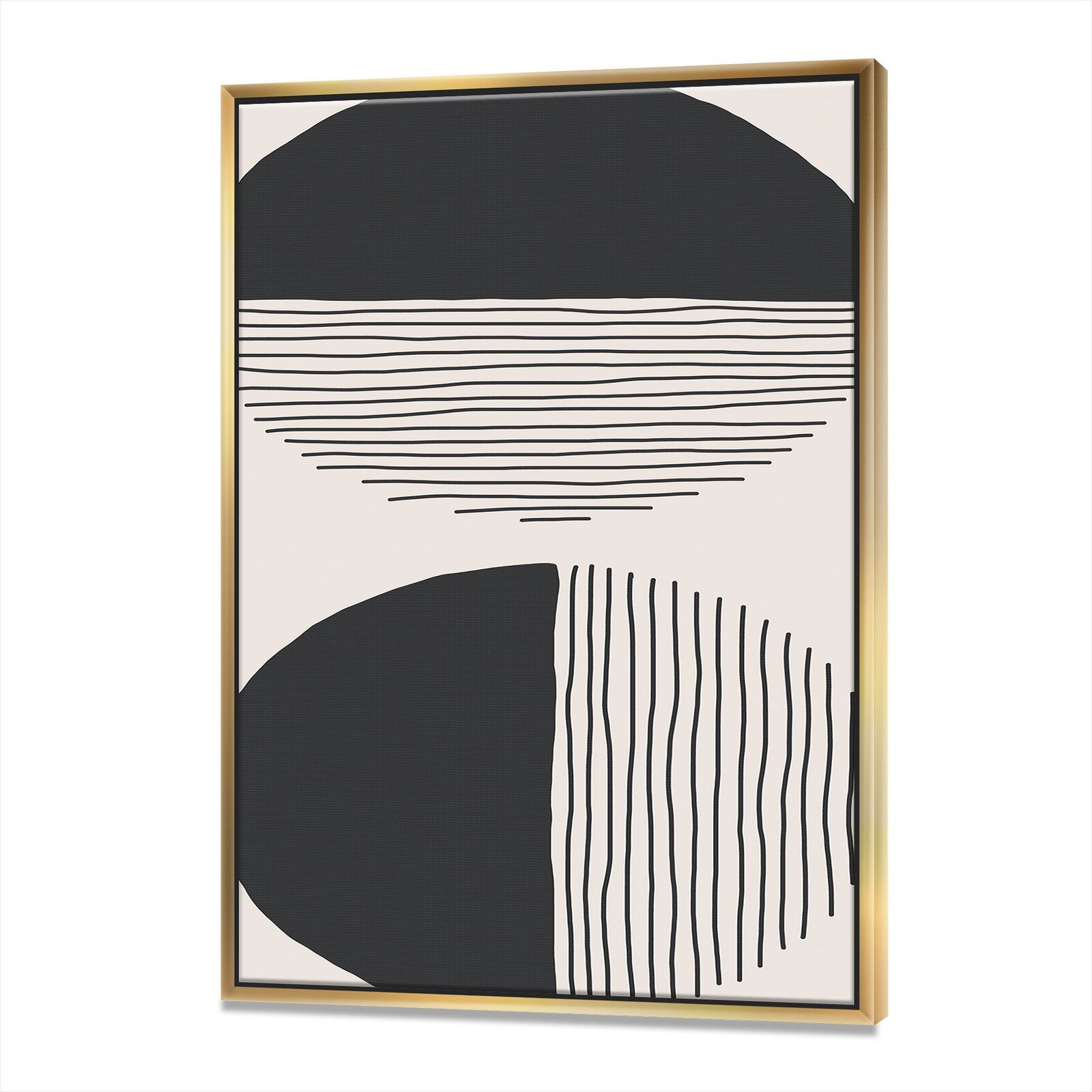 Minimal Geometric Lines And Circle IV With Frame-36"x46" thumbnail 2