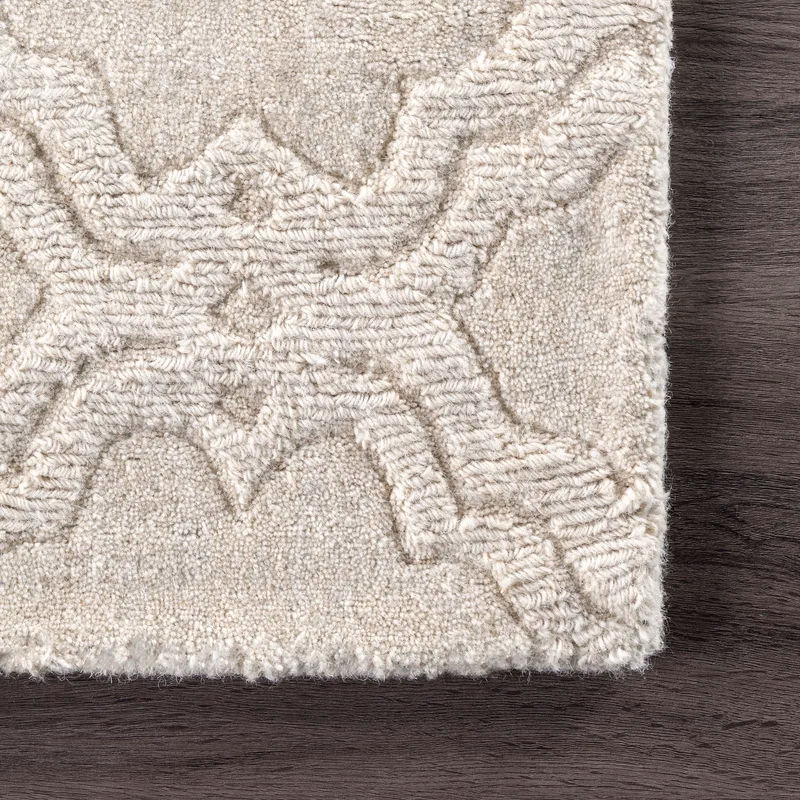 Stambruges Geometric Handmade Tufted Wool Area Rug-5'x8' thumbnail 4