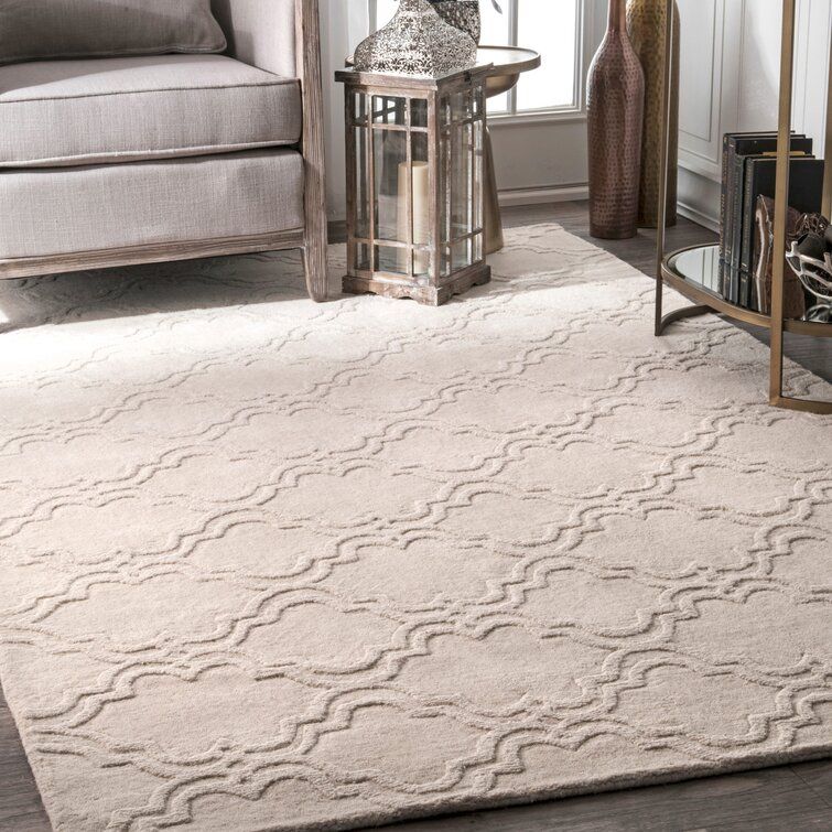 Stambruges Geometric Handmade Tufted Wool Area Rug-5'x8' thumbnail 2