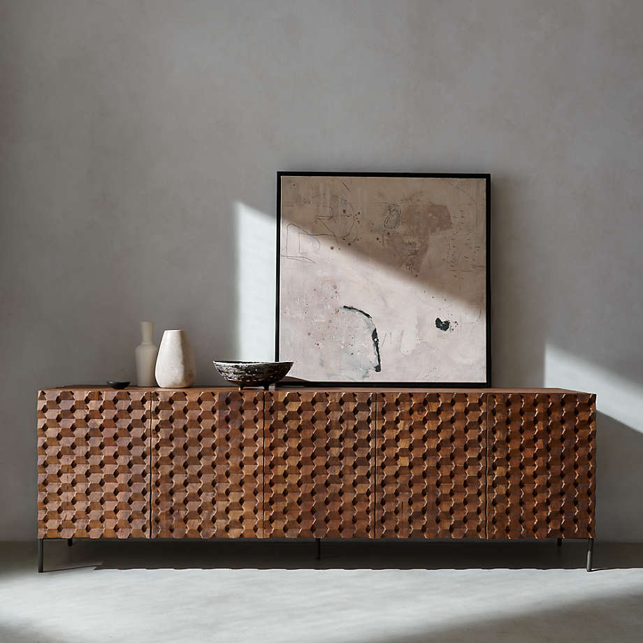 Raffael Carved Wood Media Console thumbnail 2