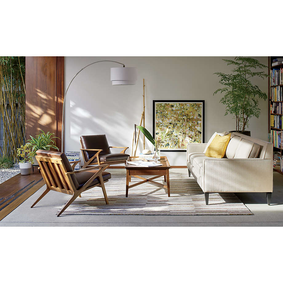 Cavett Leather Wood Frame Chair thumbnail 3