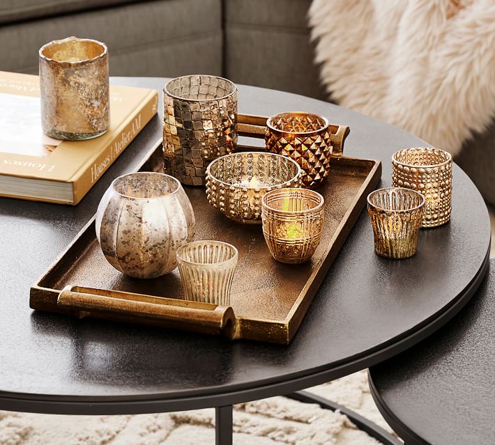 Antiqued Metal Decorative Trays thumbnail 3
