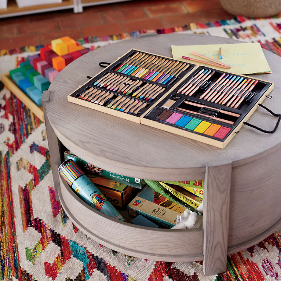 Rotunda Grey Stain Kids Table with Storage thumbnail 4