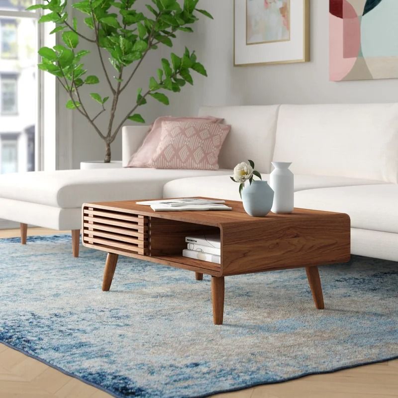 Duquette 4-Legs Coffee Table with Storage thumbnail 3