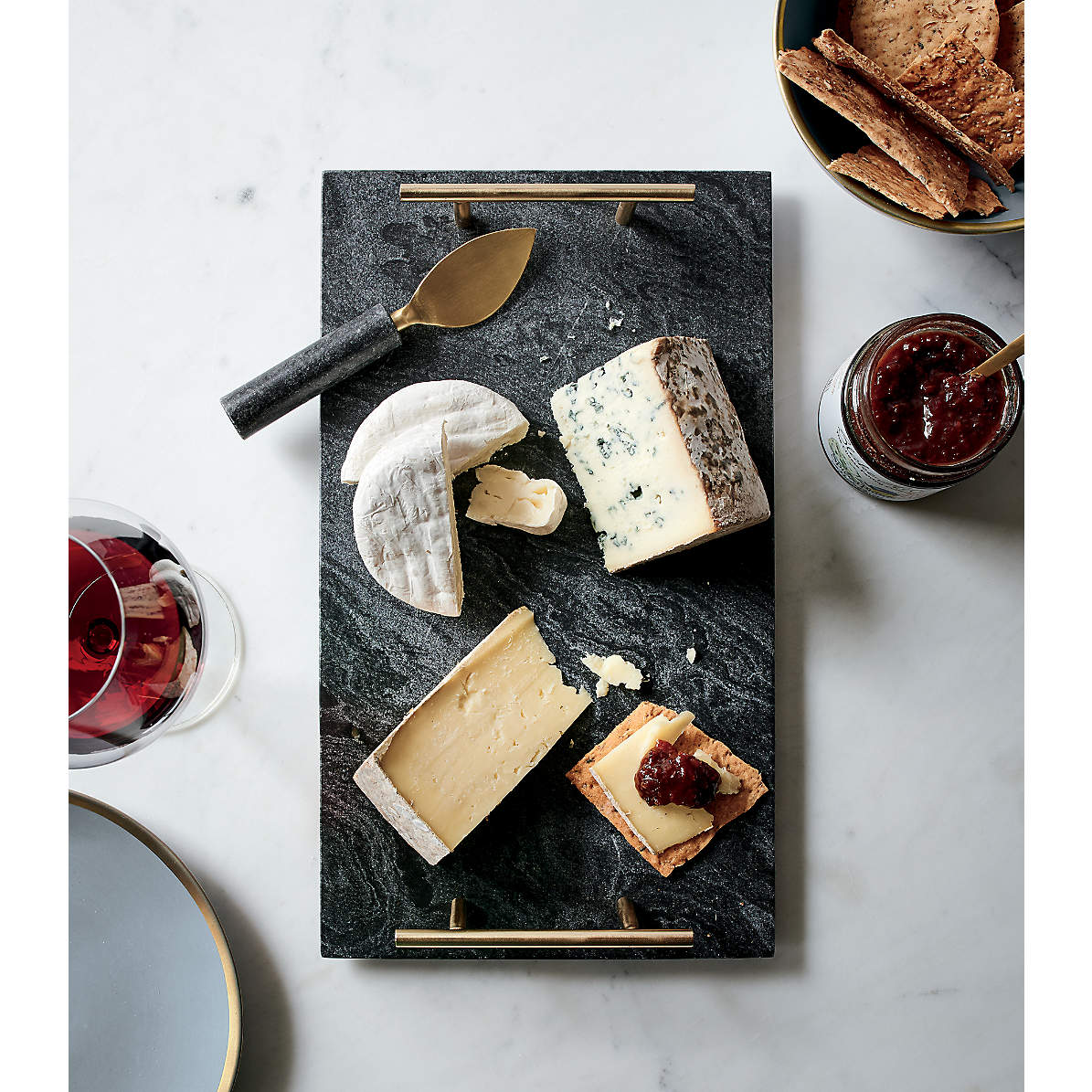 Hayes Marble Serving Board with Handles thumbnail 4