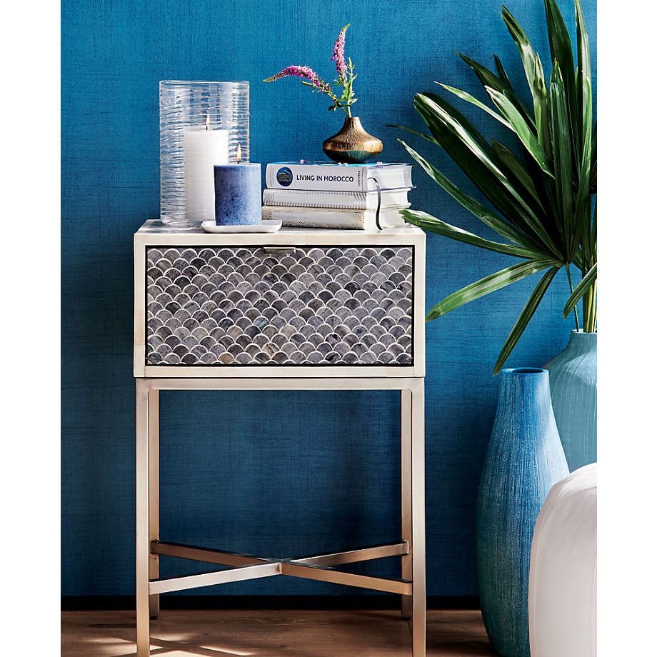 Scallop Grey Bone Inlay Nightstand thumbnail 3