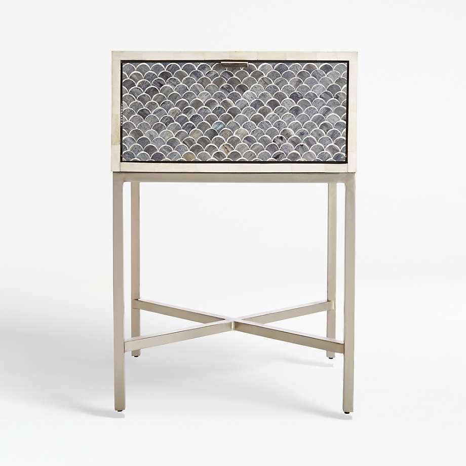 Scallop Grey Bone Inlay Nightstand thumbnail 4
