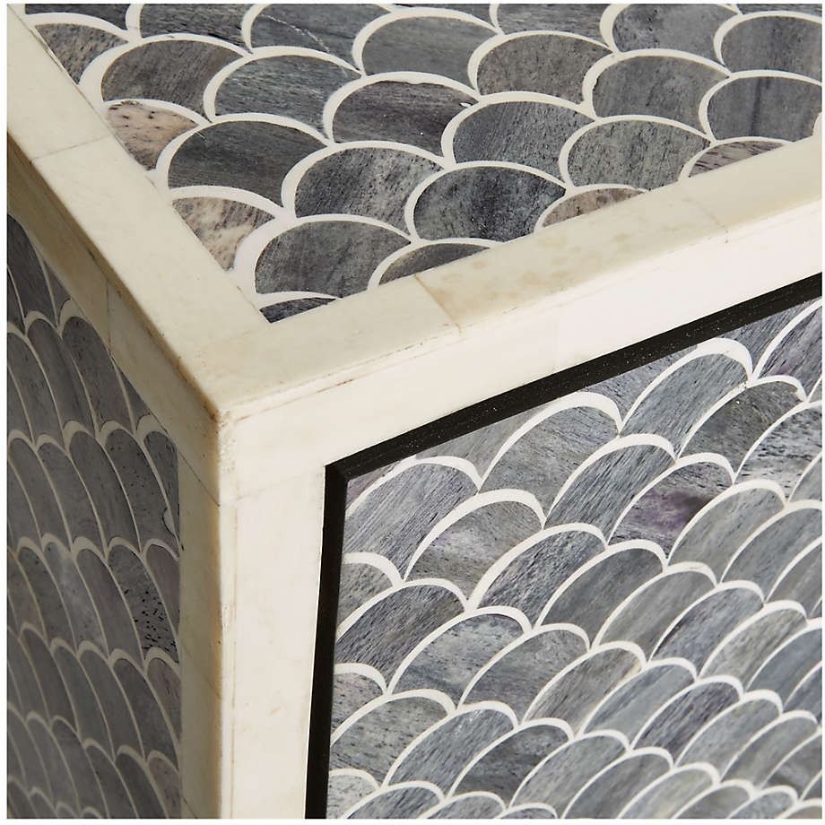 Scallop Grey Bone Inlay Nightstand thumbnail 6