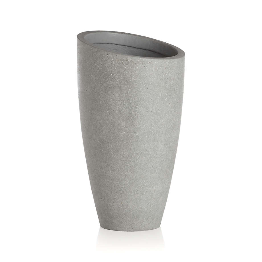 Slant Light Grey Tall Indoor Outdoor Planter thumbnail 2