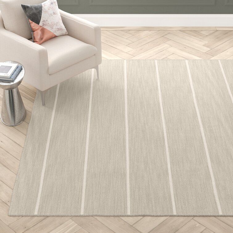Corto Striped Handmade Flatweave Wool Area Rug-8'x10' thumbnail 2