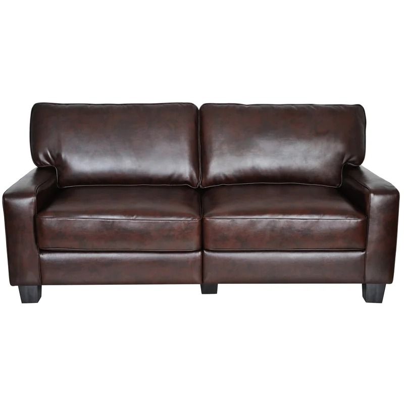 Palisades 72" Faux Leather Square Arm Sofa thumbnail 3